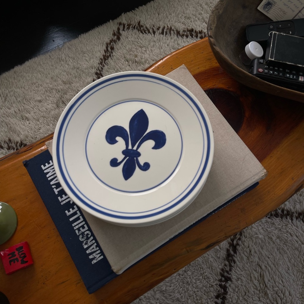 Blue and White Fleur-de-Lis Plates